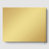 Gouden Gradiënt & Monogram Elegante Zwarte Bruilof Gastenboek (Achterkant)
