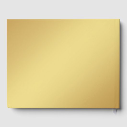 Gouden Gradiënt & Monogram Elegante Zwarte Bruilof Gastenboek (Achterkant)