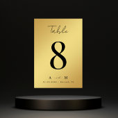 Gouden Gradiënt & Monogram Elegante Zwarte Bruilof Kaart