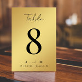 Gouden Gradiënt & Monogram Elegante Zwarte Bruilof Kaart