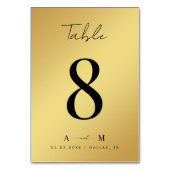 Gouden Gradiënt & Monogram Elegante Zwarte Bruilof Kaart (Voorkant)