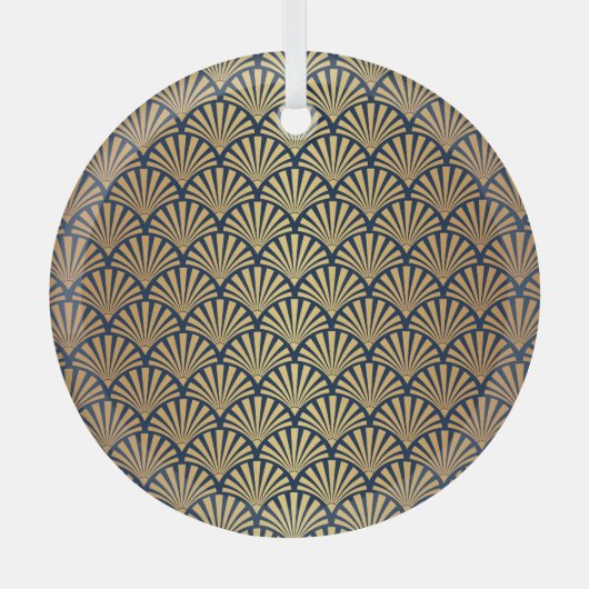 Gouden Gradiënt: Naadloze Art Deco Glas Ornament (Voorkant)