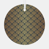 Gouden Gradiënt: Naadloze Art Deco Glas Ornament (Achterkant)