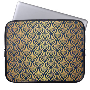 Gouden Gradiënt: Naadloze Art Deco Laptop Sleeve