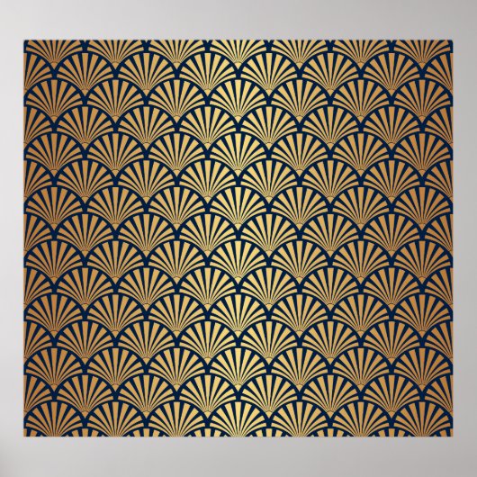 Gouden Gradiënt: Naadloze Art Deco Poster (Voorkant)