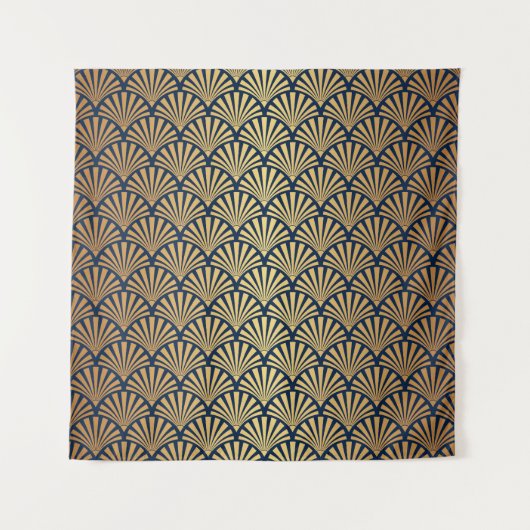 Gouden Gradiënt: Naadloze Art Deco Wandkleed (Voorkant)