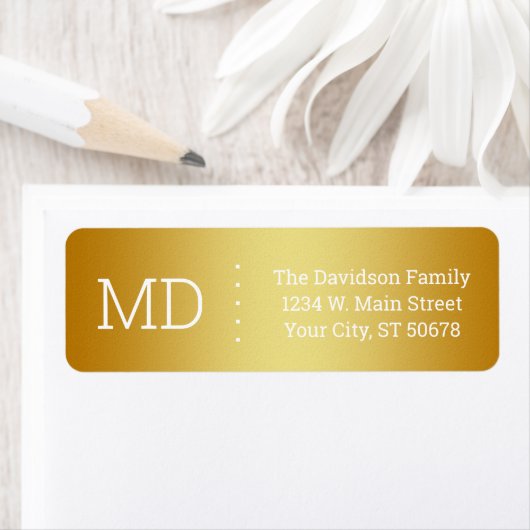 Gouden Gradiënt oppervlak Textuur Etiket (Insitu)