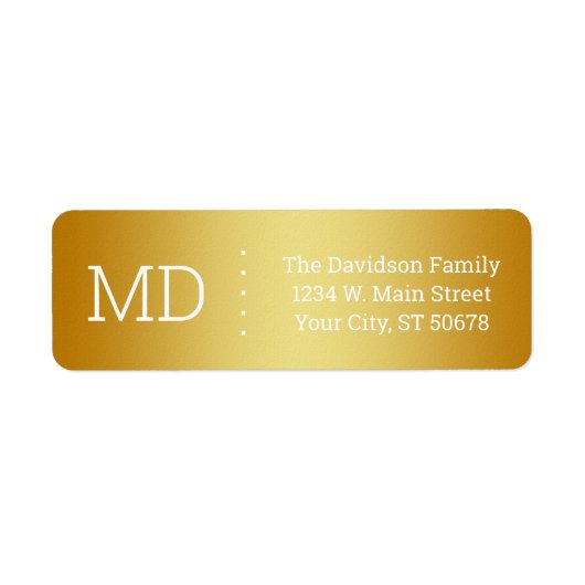Gouden Gradiënt oppervlak Textuur Etiket (Voorkant)