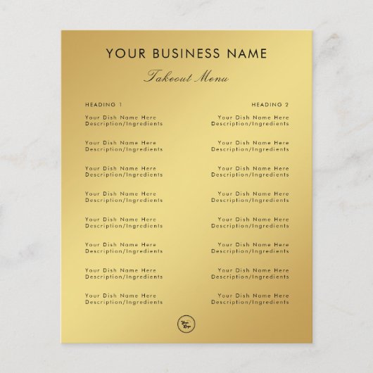 Gouden Gradiënt Restaurant Cafe Afhaalmenu & Logo Flyer (Voorkant)
