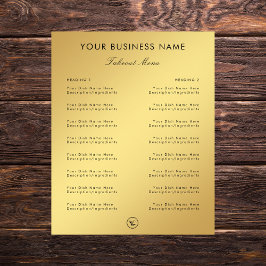 Gouden Gradiënt Restaurant Cafe Afhaalmenu & Logo Flyer