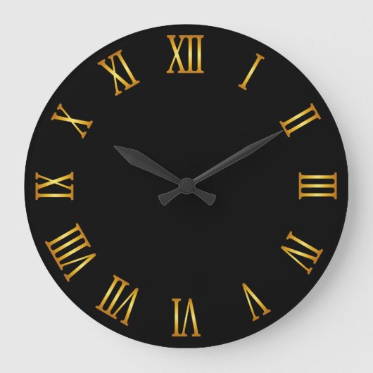 Gouden Gradiënt Romeinse cijfers zwart Grote Klok (Voorkant)