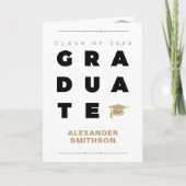Gouden GRADUATE letters en baret afstuderen (Voorkant)
