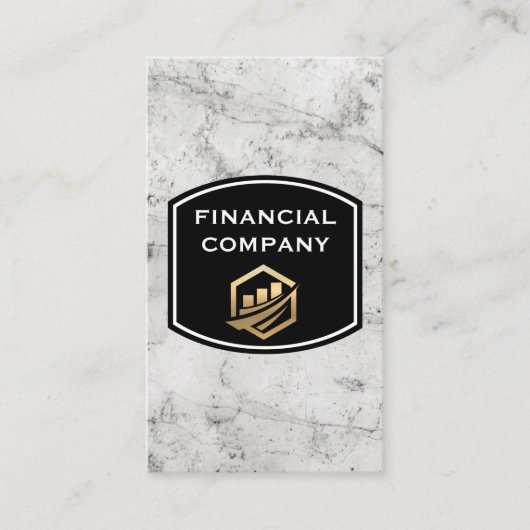 Gouden Grafiek Stier Beer Logo | Marmer Visitekaartje (Voorkant)