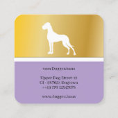 Gouden Great Dane paarse Visitekaartjes (Achterkant)