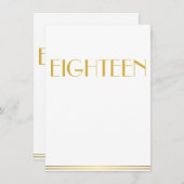 Gouden Great Gatsby Bruiloft Tafelkaarten Achttien Kaart (Voorkant / Achterkant)