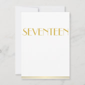 Gouden Great Gatsby Bruiloft Tafelkaarten Zeventie Kaart (Voorkant)