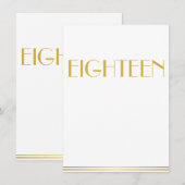 Gouden Great Gatsby Bruiloft Tafelkaartjes Achttie Kaart (Voorkant / Achterkant)