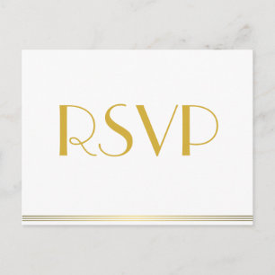 Gouden Great Gatsby-huwelijk RSVP-briefkaarten Uitnodiging Briefkaart