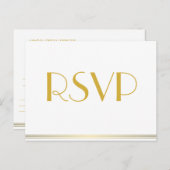 Gouden Great Gatsby-huwelijk RSVP-briefkaarten Uitnodiging Briefkaart (Voorkant / Achterkant)