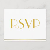 Gouden Great Gatsby-huwelijk RSVP-briefkaarten Uitnodiging Briefkaart (Voorkant)