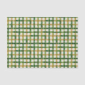 Gouden Green Plaid Kerst Tissue Papier (Voorkant)