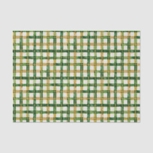 Gouden Green Plaid Kerst Tissue Papier