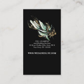 Gouden Greenery Krans Stijlvolle Luxe Solid Black Visitekaartje (Achterkant)