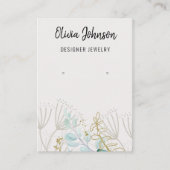 Gouden Greenery Paardenbloem Sieraden Oorbel Displ Visitekaartje (Voorkant)