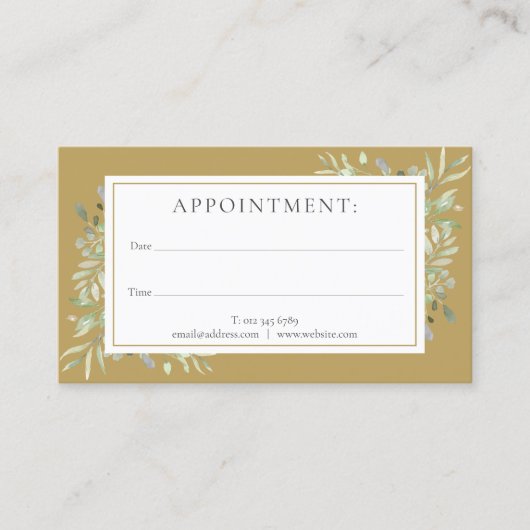 Gouden GreenGenery klant afspraakkaart Visitekaartje (Voorkant)