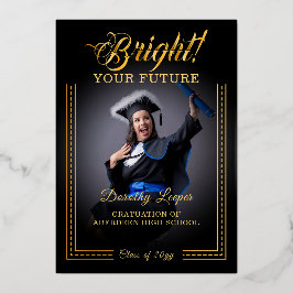 Gouden greep Helder je toekomst. Folie Uitnodiging