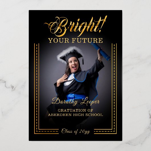 Gouden greep Helder je toekomst. Folie Uitnodiging (Voorkant)