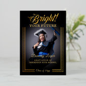 Gouden greep Helder je toekomst. Folie Uitnodiging (Staand Voorkant)