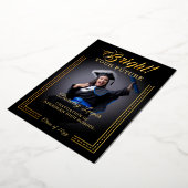 Gouden greep Helder je toekomst. Folie Uitnodiging (Gedraaid)