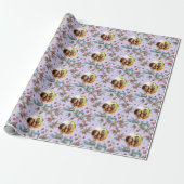 Gouden grenen lijst cadeaupapier (Uitgerold)
