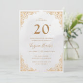 Gouden  grens 20ste verjaardag kaart (Staand voorkant)