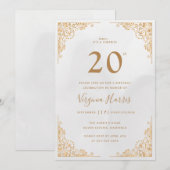 Gouden  grens 20ste verjaardag kaart (Voorkant / Achterkant)