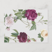 Gouden grens geschilderde Rozen verjaardagsfeest Uitnodiging Briefkaart (Achterkant)