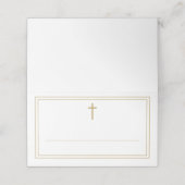 Gouden Grens Kruisdoop Bevestiging Communie Plaatskaartje (Buitenkant ongevouwen)