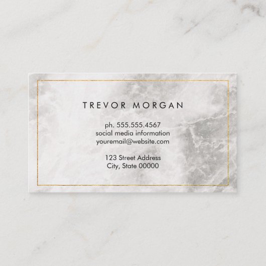 Gouden Grens Marmer Visitekaartje (Achterkant)