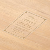 Gouden Grens Moslim Huwelijk Acryl Uitnodigingen (Laagn)