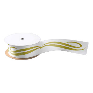 Gouden Grens - Ornament III + uw backgr. kleur Satijnen Lint