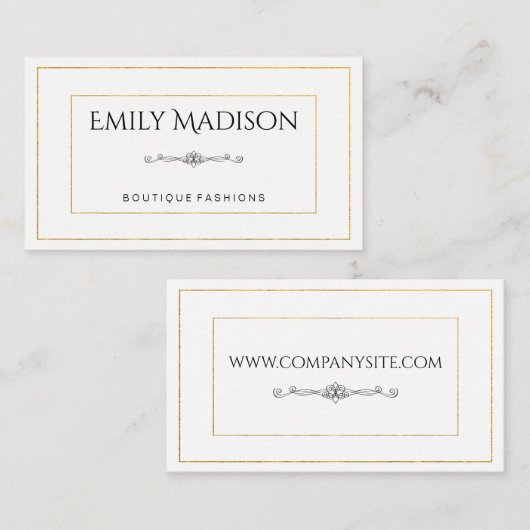 Gouden Grenzen / Elegant Element Visitekaartje (Voorkant / Achterkant)