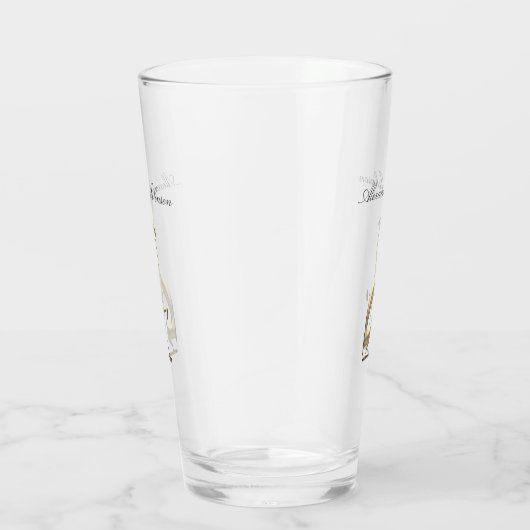 Gouden Greyhound Hond Elegant Monogrammed Glas (Rechts)