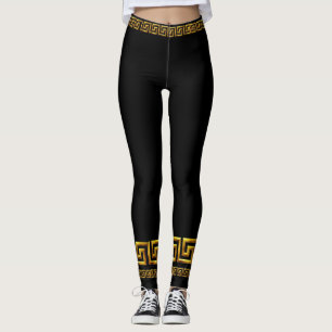 Gouden Griekse Sleutel Atletische Leggings