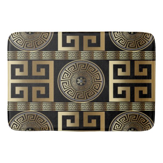 Gouden Griekse sleutel Badmat (Voorkant)