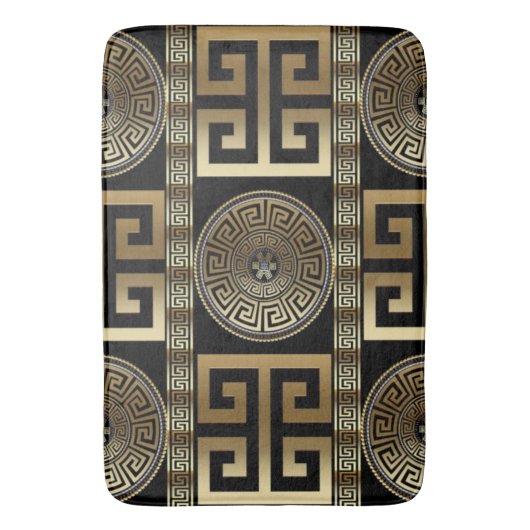 Gouden Griekse sleutel Badmat (Voorkant Verticaal)