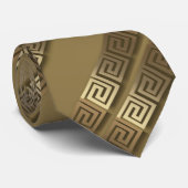 Gouden Griekse Sleutel Halsband Stropdas (Opgerold)