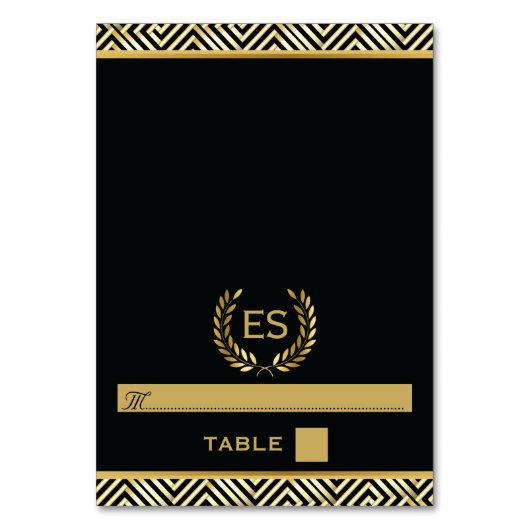 Gouden Griekse sleutel & lauwerkrans bruiloft esco Kaart (Voorkant)