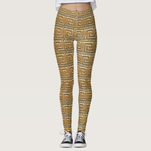 Gouden Griekse Sleutel Leggings