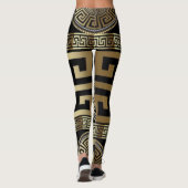 Gouden Griekse Sleutel Leggings (Achterkant)